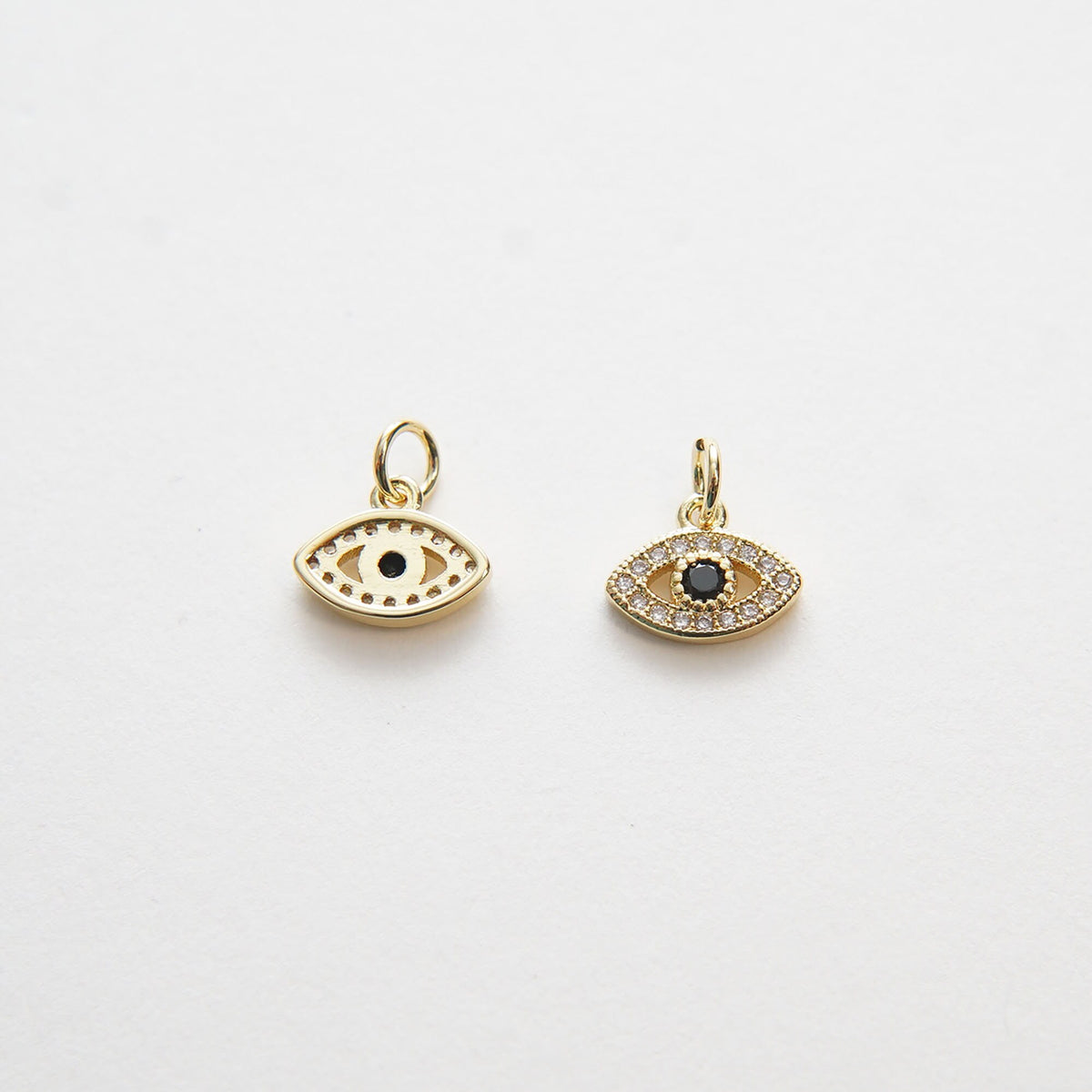 18K Gold Filled Evil Eye CZ Charm Pendant for Jewelry Making