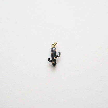 Gold Cactus Charms,18K Gold Filled Enamel Cactus Pendant,Desert Charm Bracelet Necklace for DIY Jewelry Making Supply