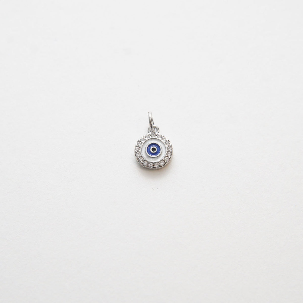 Gold Evil Eye Charms,18K Gold Filled Evil Eye Pendant,CZ Micro Pave Silver Evil Eye Charm Bracelet Necklace for DIY Jewelry M