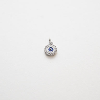 Gold Evil Eye Charms,18K Gold Filled Evil Eye Pendant,CZ Micro Pave Silver Evil Eye Charm Bracelet Necklace for DIY Jewelry M