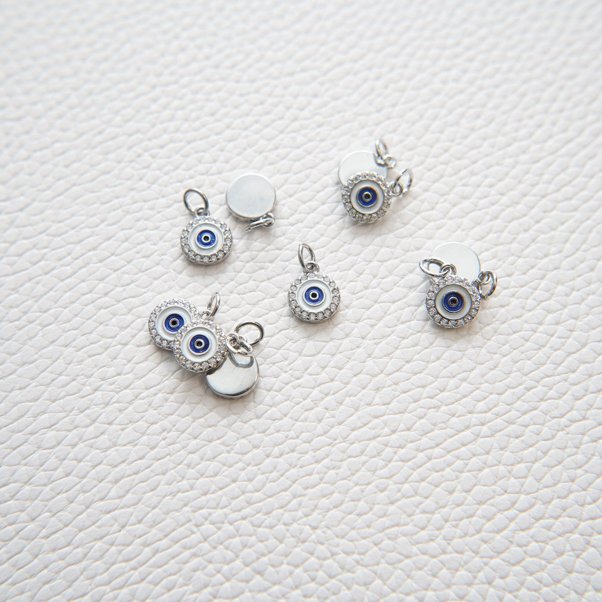 Gold Evil Eye Charms,18K Gold Filled Evil Eye Pendant,CZ Micro Pave Silver Evil Eye Charm Bracelet Necklace for DIY Jewelry M
