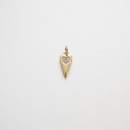 18K Gold Filled Cubic Zirconia Heart Charm Pendant for Jewelry Making