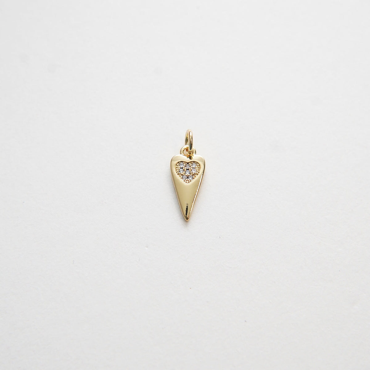 Gold Heart Charms,18K Gold Filled Heart Pendant,CZ Micro Pave Silver Heart Charm Bracelet Necklace for DIY Jewelry Making Sup