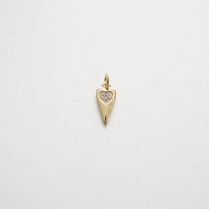 Gold Heart Charms,18K Gold Filled Heart Pendant,CZ Micro Pave Silver Heart Charm Bracelet Necklace for DIY Jewelry Making Sup