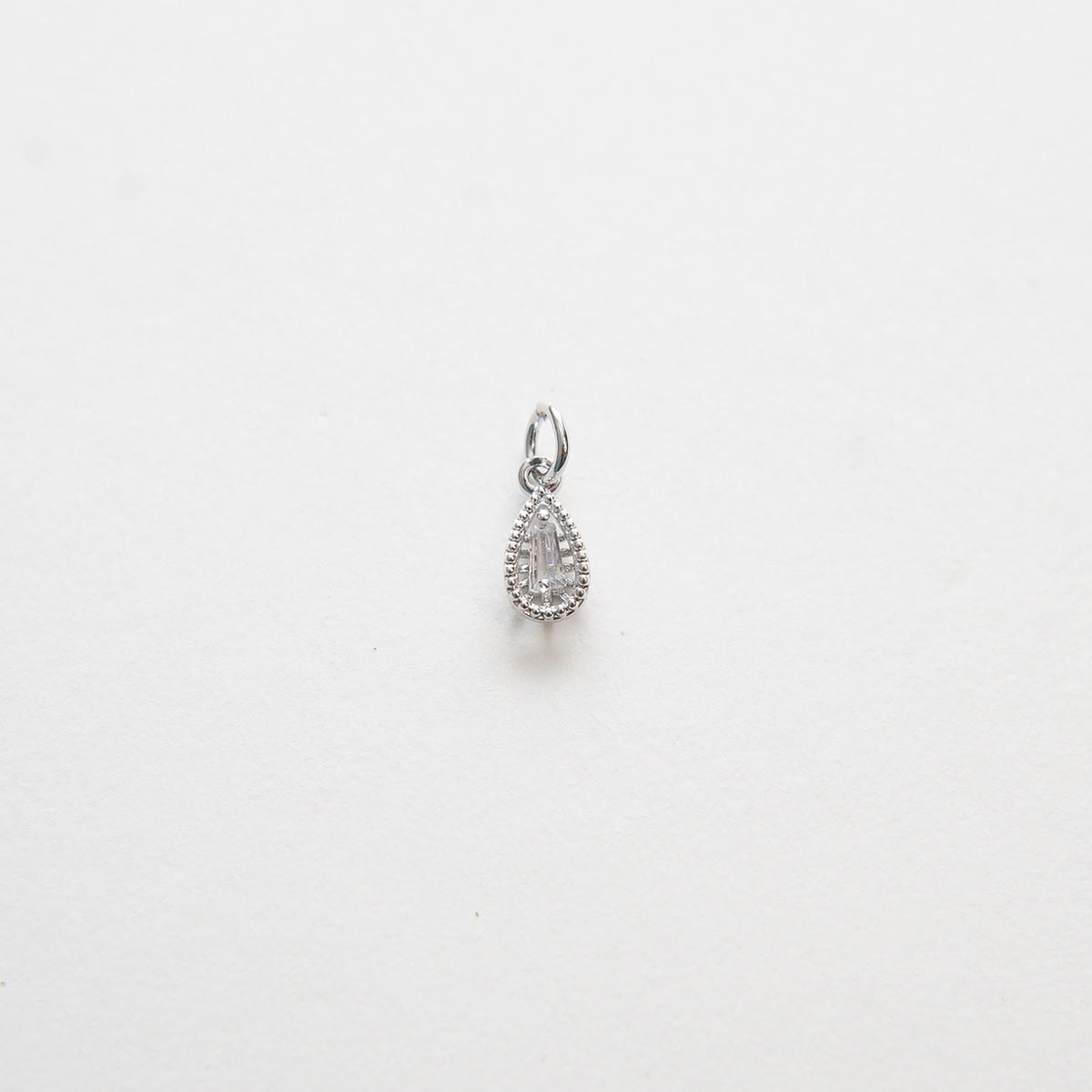 Gold Teardrop Charms,18K Gold Filled Teardrop Pendant,CZ Micro Pave Silver Teardrop Charm Bracelet Necklace for DIY Jewelry M
