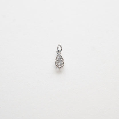 Gold Teardrop Charms,18K Gold Filled Teardrop Pendant,CZ Micro Pave Silver Teardrop Charm Bracelet Necklace for DIY Jewelry M