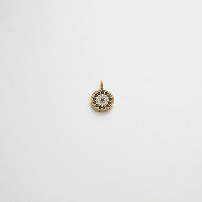 Gold Evil Eye Charms,18K Gold Filled Evil Eye Pendant,CZ Micro Pave Silver Evil Eye Charm Bracelet Necklace for DIY Jewelry M