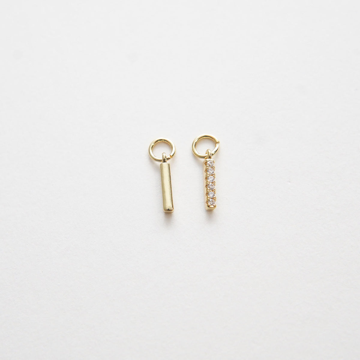Gold Strip Charms,18K Gold Filled Bar Pendant,Geometry Silver Bar Charm Bracelet Necklace for DIY Jewelry Making Supply