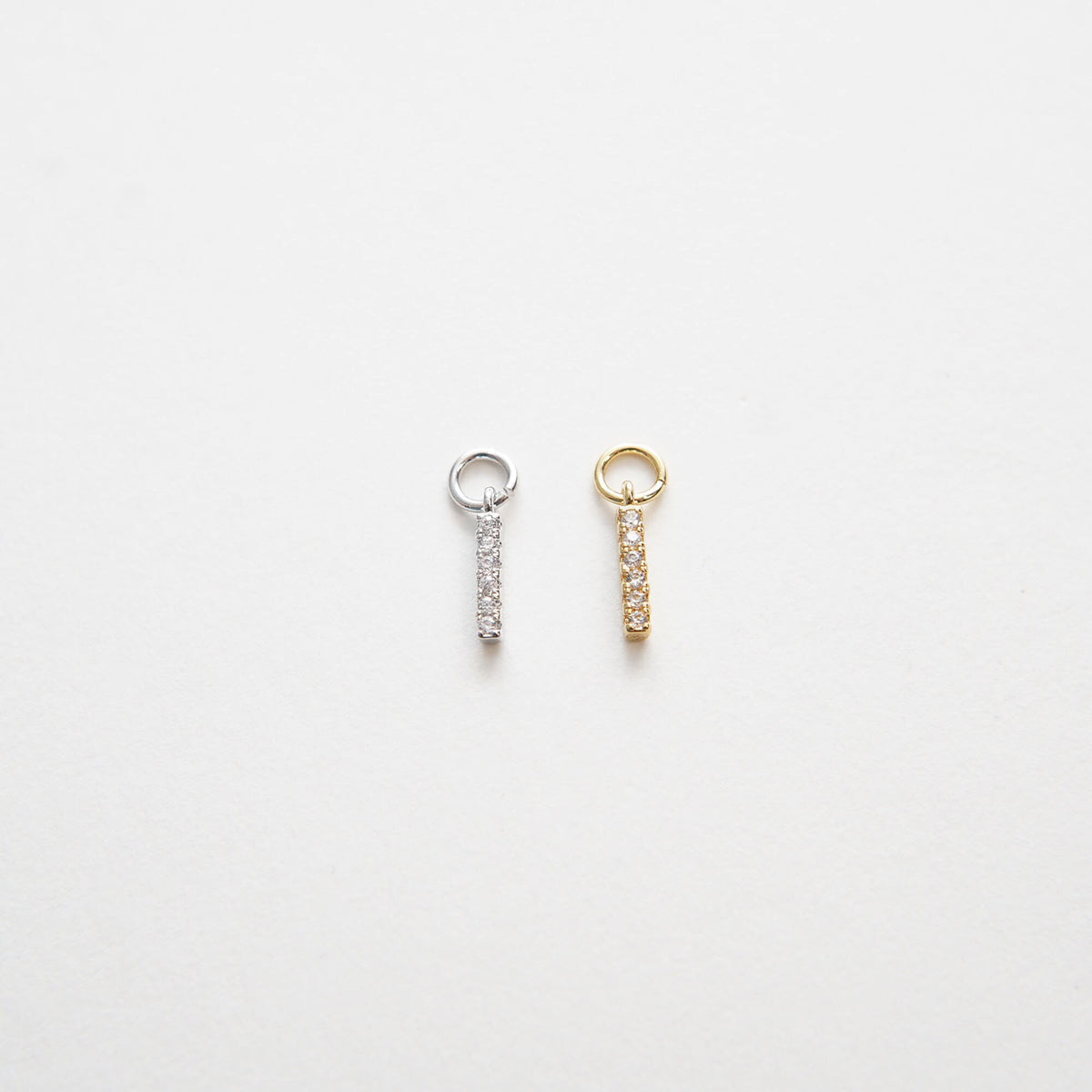 Gold Strip Charms,18K Gold Filled Bar Pendant,Geometry Silver Bar Charm Bracelet Necklace for DIY Jewelry Making Supply