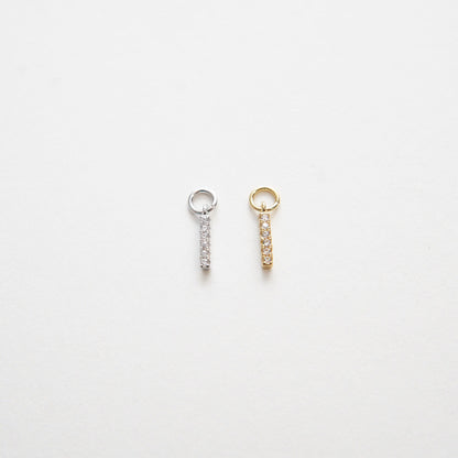 Gold Strip Charms,18K Gold Filled Bar Pendant,Geometry Silver Bar Charm Bracelet Necklace for DIY Jewelry Making Supply