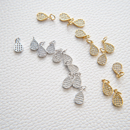 18K Gold Filled Hand CZ Charm Pendant for Jewelry Making