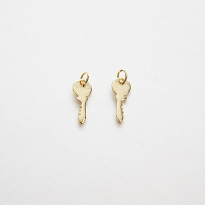 18K Gold Filled Key Charm Pendant for Jewelry Making
