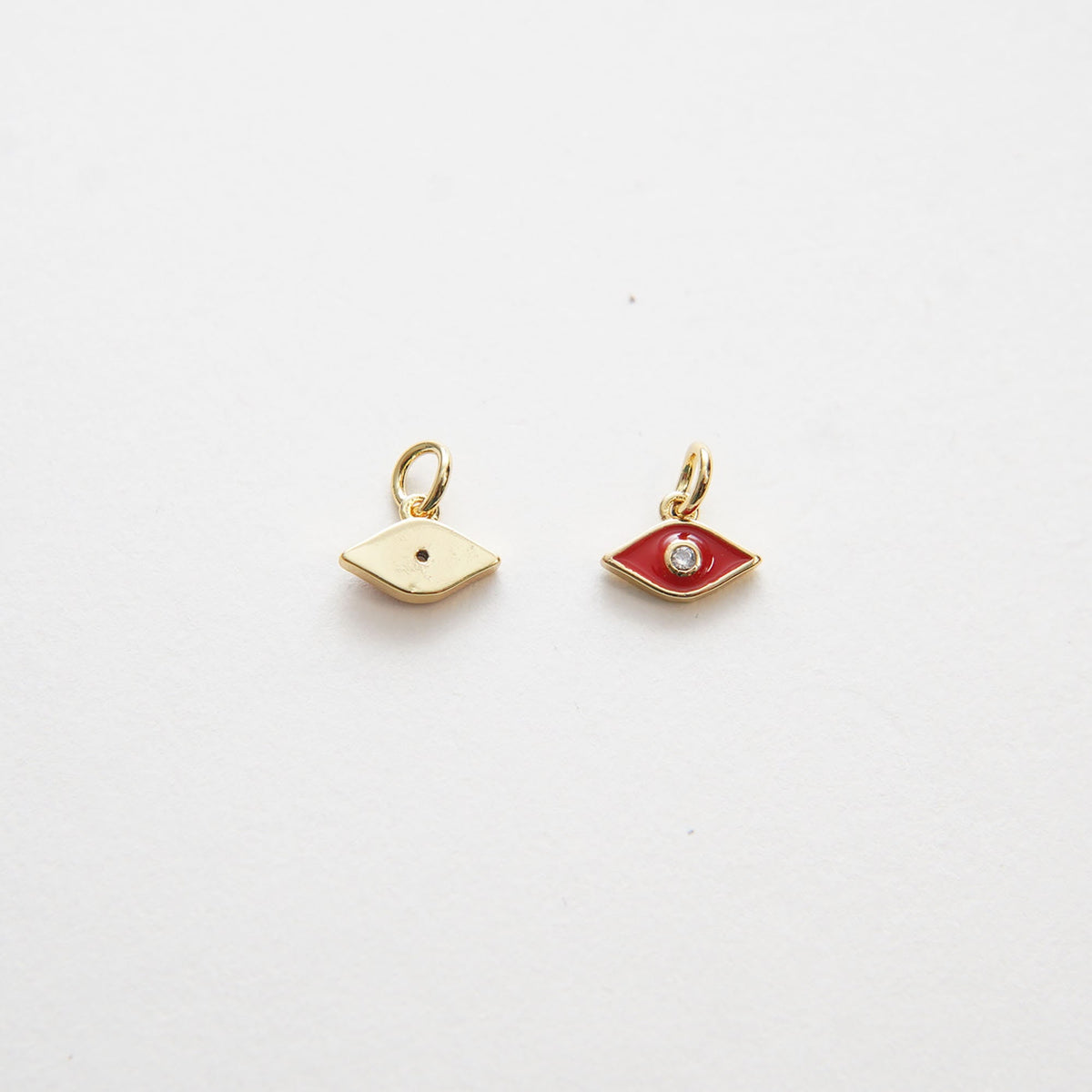 Gold Evil Eye Charms,18K Gold Filled Evil Eye Pendant,CZ Micro Pave Silver Evil Eye Charm Bracelet Necklace for DIY Jewelry M