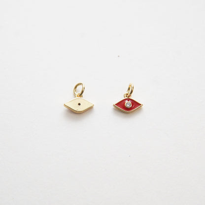 Gold Evil Eye Charms,18K Gold Filled Evil Eye Pendant,CZ Micro Pave Silver Evil Eye Charm Bracelet Necklace for DIY Jewelry M