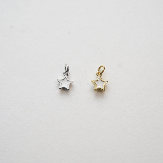 Gold Star Charms,18K Gold Filled White Enamel Star Pendant,Silver Star Charm Bracelet Necklace for DIY Jewelry Making Supply