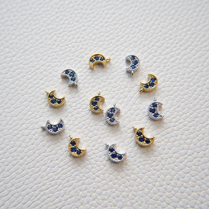 Gold Moon Charms,18K Gold Filled Moon Pendant,Celestial Charm Bracelet Necklace for DIY Jewelry Making Supply