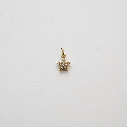 Gold Star Charms,18K Gold Filled CZ Micro Pave Star Pendant,Silver Star Charm Bracelet Necklace for DIY Jewelry Making Supply