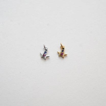 Gold Star Charms,18K Gold Filled CZ Micro Pave Star Pendant,Silver Star Charm Bracelet Necklace for DIY Jewelry Making Supply