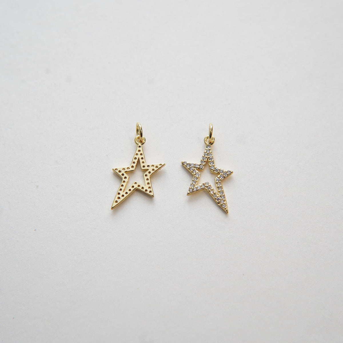 18K Gold Filled Cubic Zirconia Star Charm Pendant for Jewelry Making