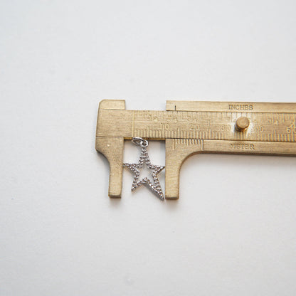 18K Gold Filled Cubic Zirconia Star Charm Pendant for Jewelry Making