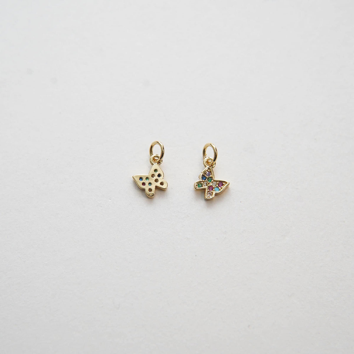 Gold Butterfly Charms,18K Gold Filled Butterfly Pendant,CZ Micro Pave Butterfly Charm Bracelet Necklace for DIY Jewelry Makin