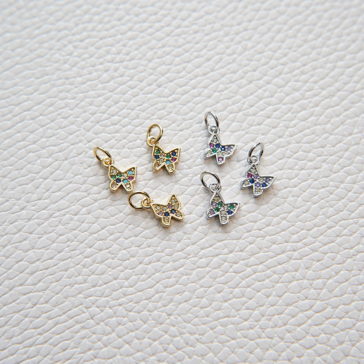 Gold Butterfly Charms,18K Gold Filled Butterfly Pendant,CZ Micro Pave Butterfly Charm Bracelet Necklace for DIY Jewelry Makin