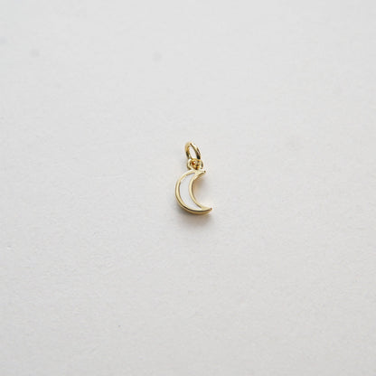 18K Gold Filled Enamel Moon Charm Pendant for Jewelry Making