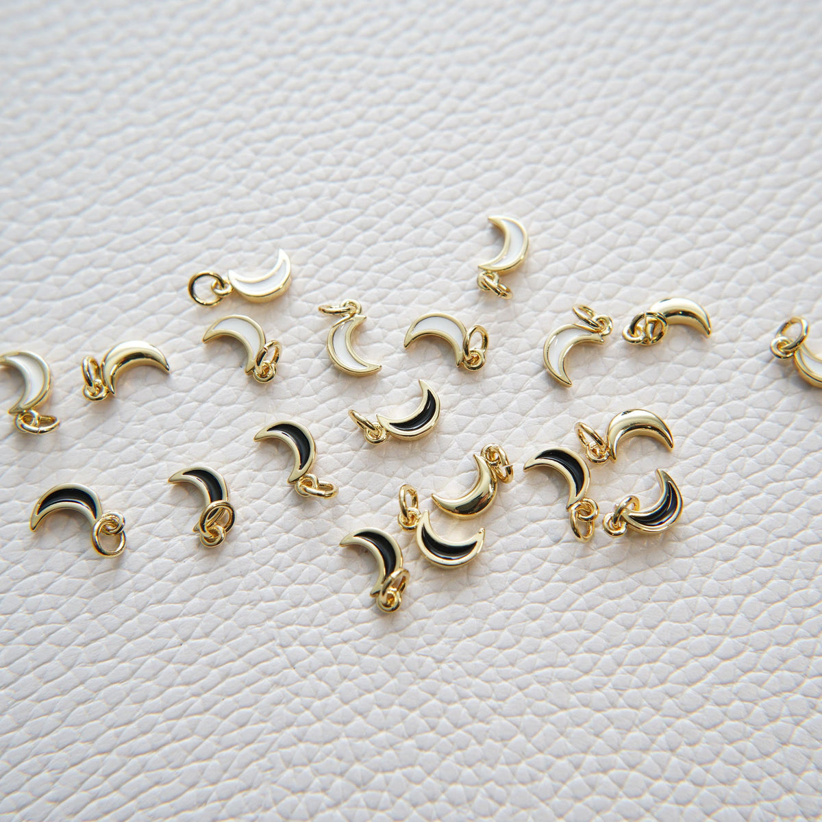 18K Gold Filled Enamel Moon Charm Pendant for Jewelry Making