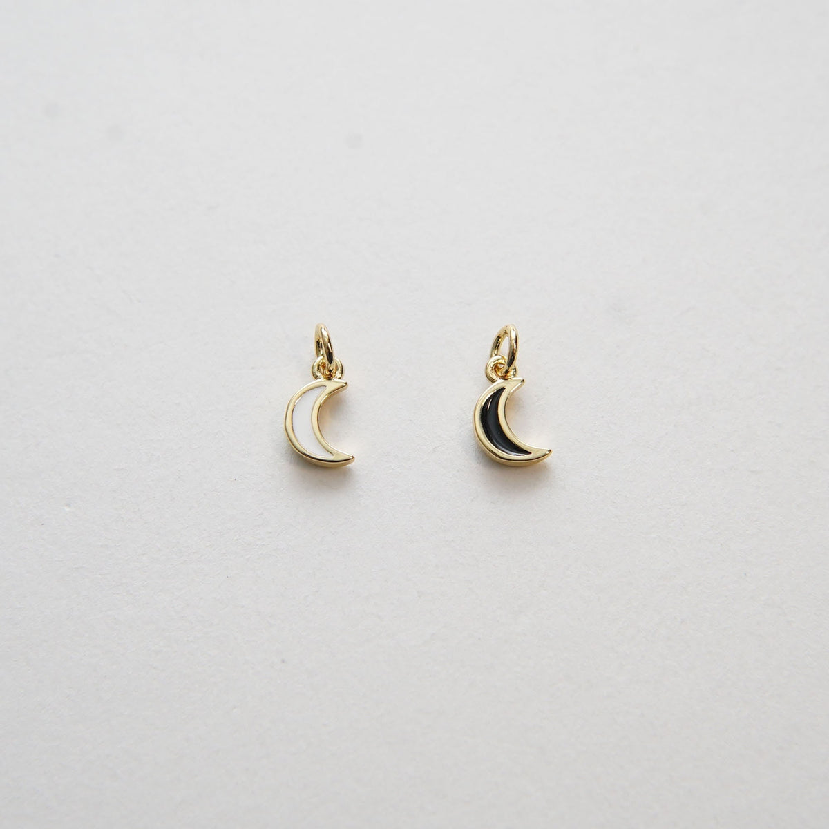 18K Gold Filled Enamel Moon Charm Pendant for Jewelry Making