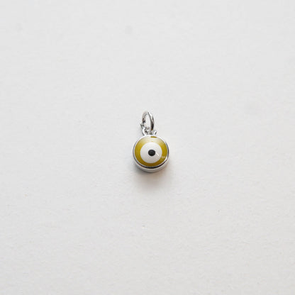 Silver Tiny Blue Evil Eye Charms,18K Gold Filled Evil Eye Pendant,Evil Eye Protect Charm Bracelet Necklace for DIY Jewelry Ma