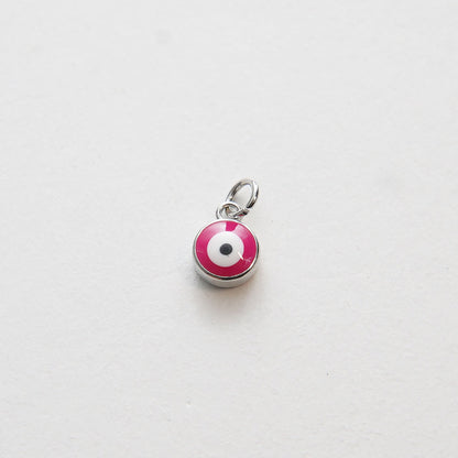 Silver Tiny Blue Evil Eye Charms,18K Gold Filled Evil Eye Pendant,Evil Eye Protect Charm Bracelet Necklace for DIY Jewelry Ma