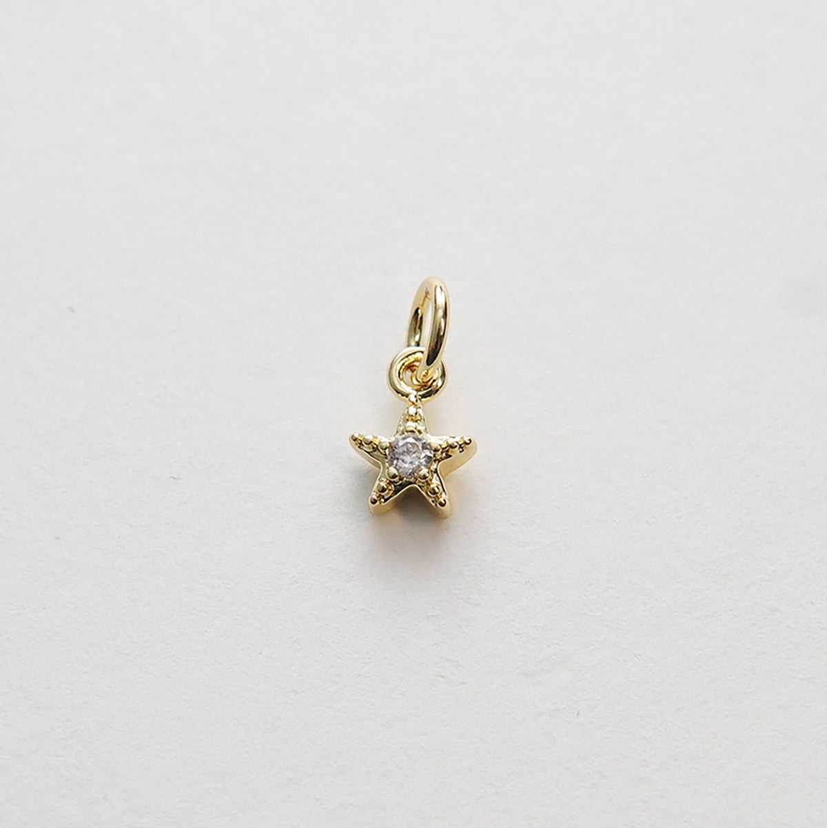 18K Gold Filled Cubic Zirconia Star Charm Pendant for Jewelry Making