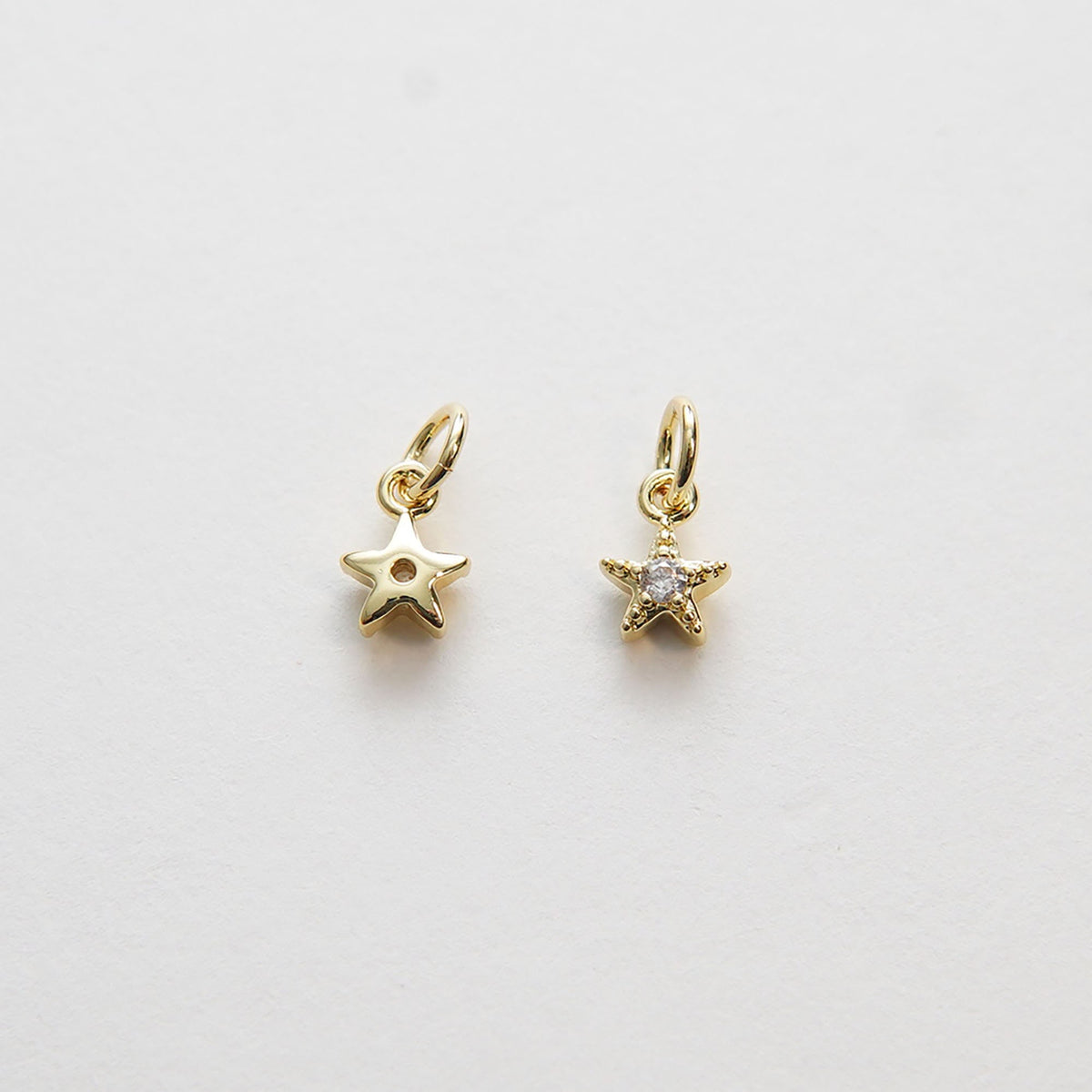 18K Gold Filled Cubic Zirconia Star Charm Pendant for Jewelry Making