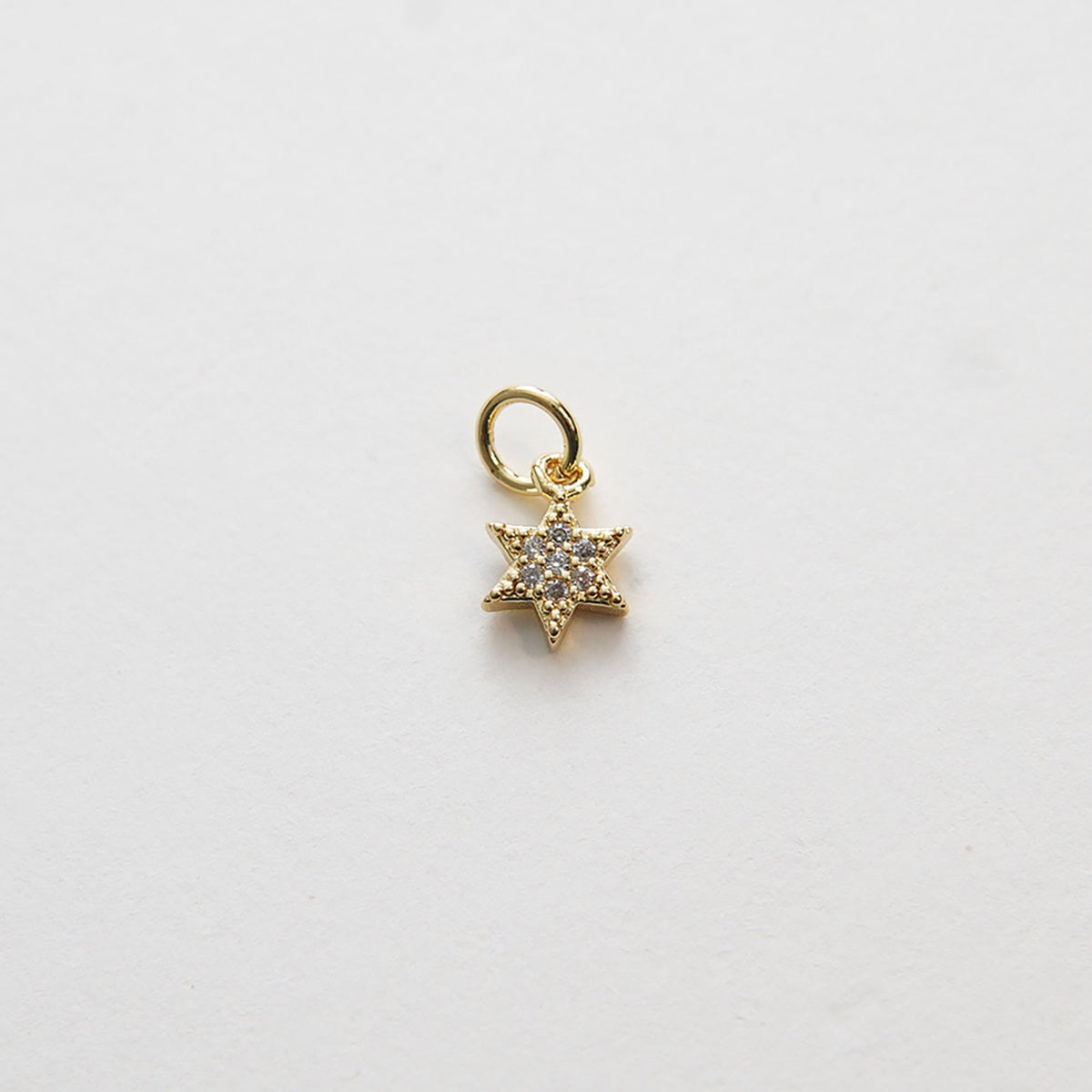 Gold David Star Charms,18K Gold Filled CZ Micro Pave Star Pendant,Silver Star Charm Bracelet Necklace for DIY Jewelry Making 