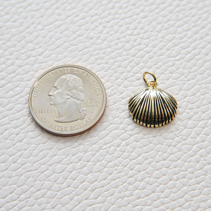 Gold Shell Charms,18K Gold Filled Conch Shell Pendant,Conch Shell Charm Bracelet Necklace for DIY Jewelry Making Supply
