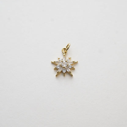 Gold Star Charms,18K Gold Filled CZ Micro Pave Star Pendant,Silver Star Charm Bracelet Necklace for DIY Jewelry Making Supply