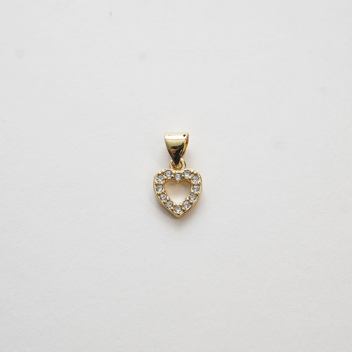 Gold Heart Charms,18K Gold Filled Heart Pendant,Heart Charm Bracelet Necklace for DIY Jewelry Making Supply