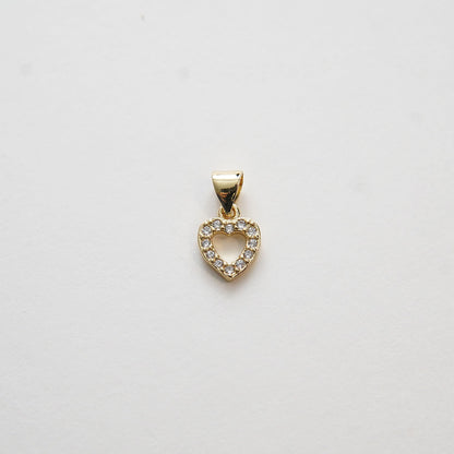 Gold Heart Charms,18K Gold Filled Heart Pendant,Heart Charm Bracelet Necklace for DIY Jewelry Making Supply