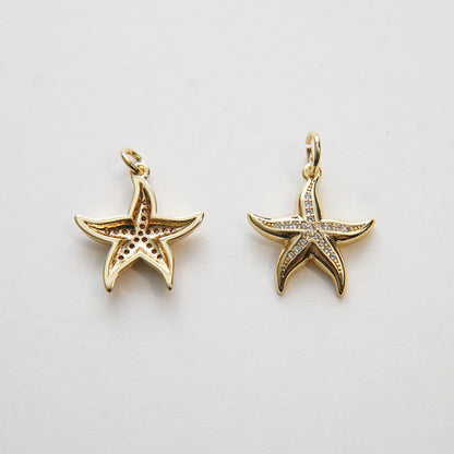 18K Gold Filled Star Charm Pendant for Jewelry Making