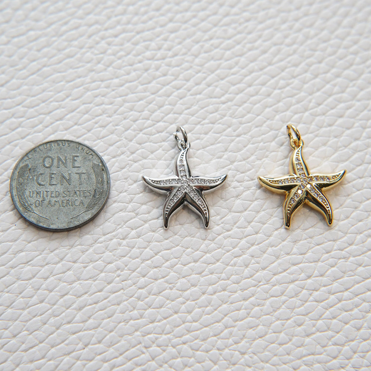 Gold Starfish Charms,18K Gold Filled Sea star Pendant,Starfish Charm Bracelet Necklace for DIY Jewelry Making Supply
