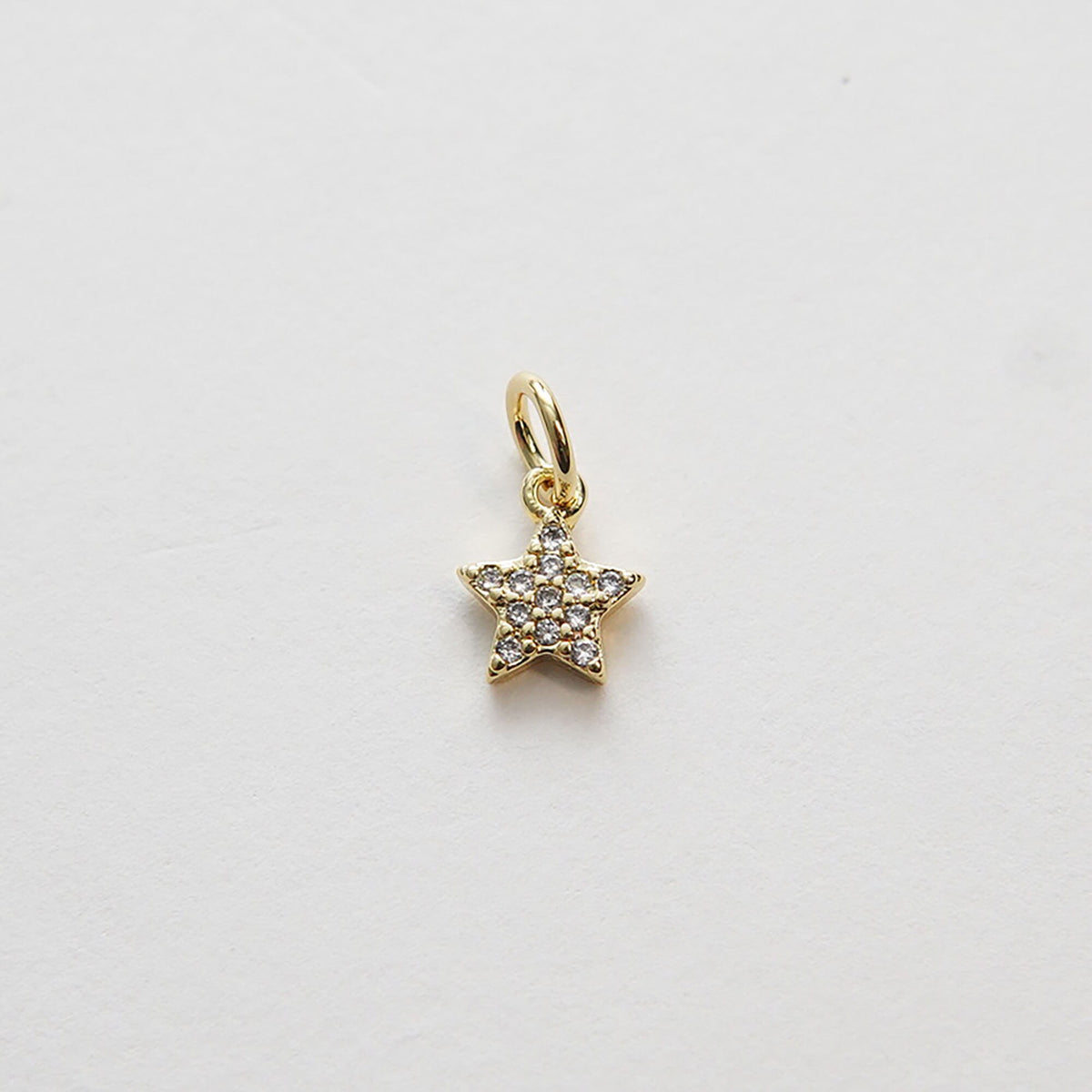 18K Gold Filled Star CZ Charm Pendant for Jewelry Making
