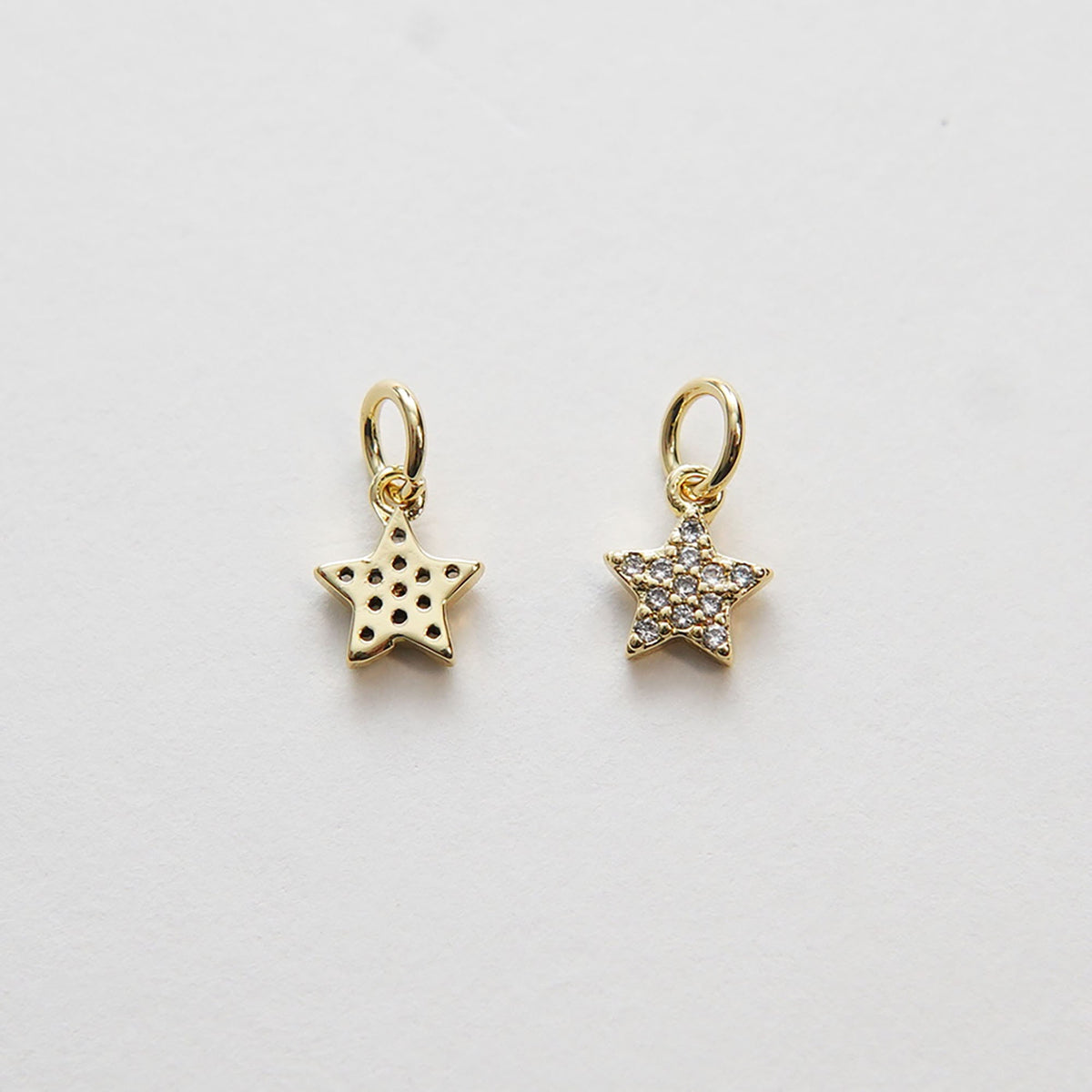 18K Gold Filled Star CZ Charm Pendant for Jewelry Making