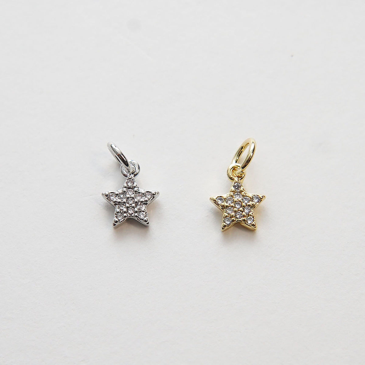 18K Gold Filled Star CZ Charm Pendant for Jewelry Making