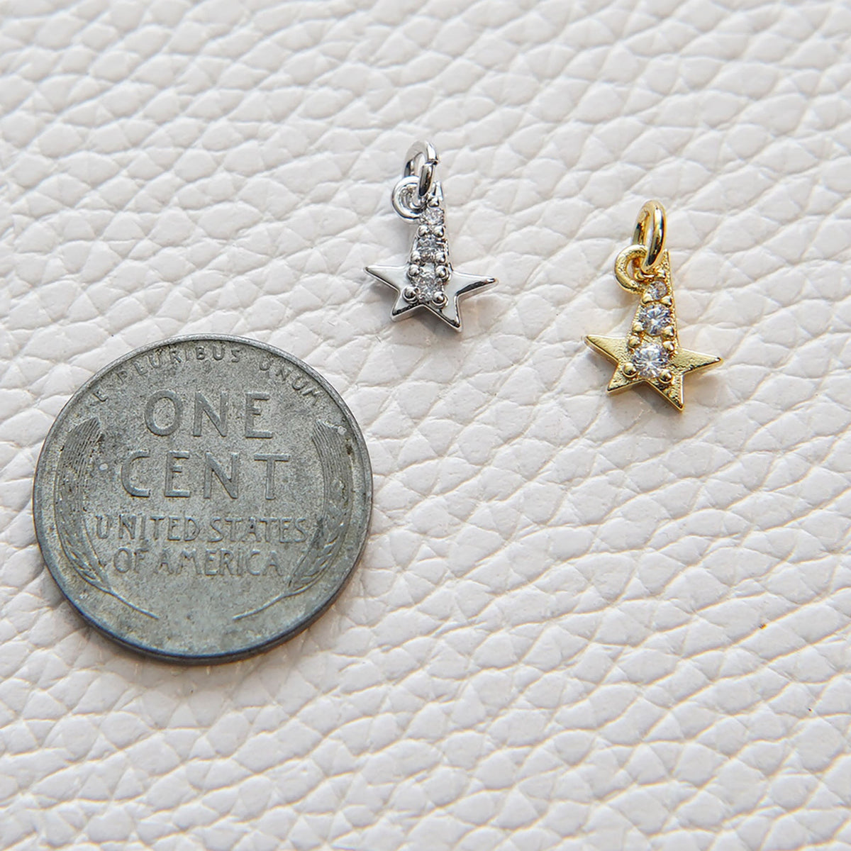 Gold Star Charms,18K Gold Filled CZ Micro Pave Star Pendant,Tiny Star Charm Bracelet Necklace for DIY Jewelry Making Supply