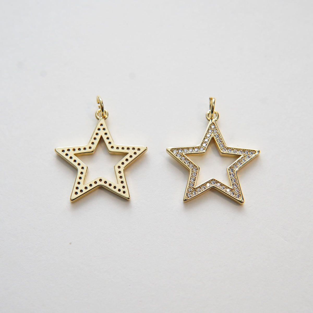 18K Gold Filled Cubic Zirconia Star Charm Pendant for Jewelry Making