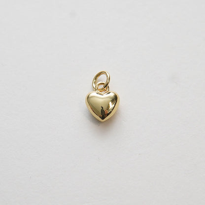 Gold Heart Charms,18K Gold Filled Heart Pendant,Tiny Heart Charm Bracelet Necklace for DIY Jewelry Making Supply