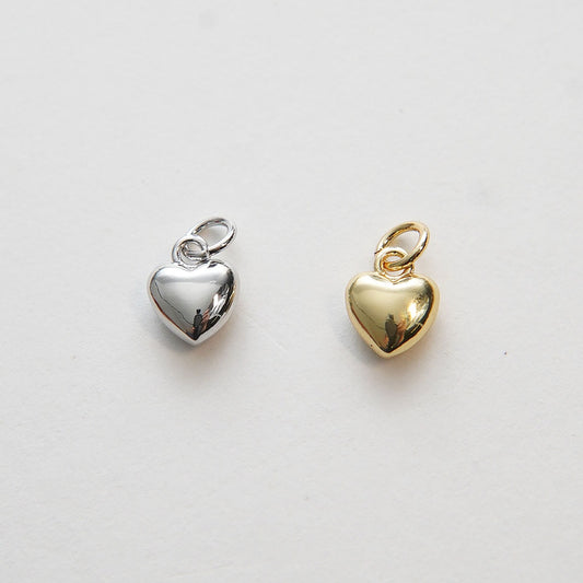 Gold Heart Charms,18K Gold Filled Heart Pendant,Tiny Heart Charm Bracelet Necklace for DIY Jewelry Making Supply