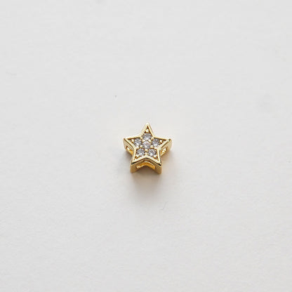 18K Gold Filled Star CZ Charm Pendant for Jewelry Making