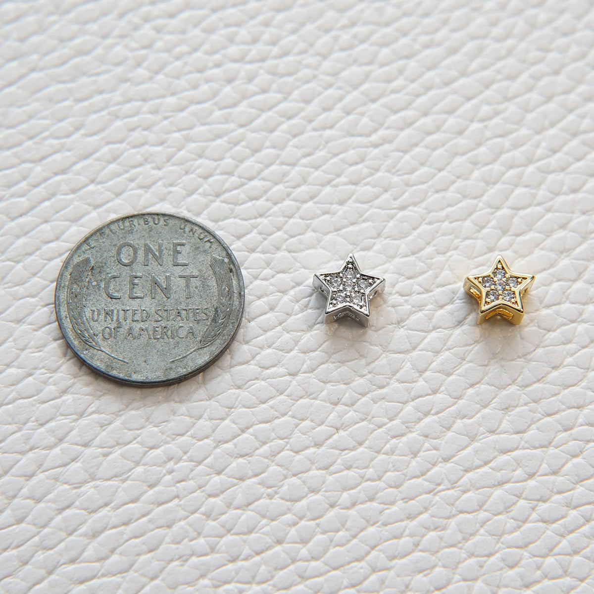 18K Gold Filled Star CZ Charm Pendant for Jewelry Making