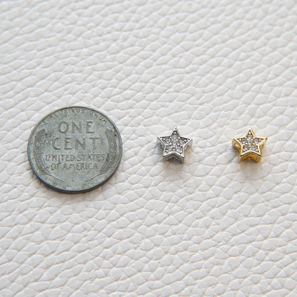18K Gold Filled Star CZ Charm Pendant for Jewelry Making